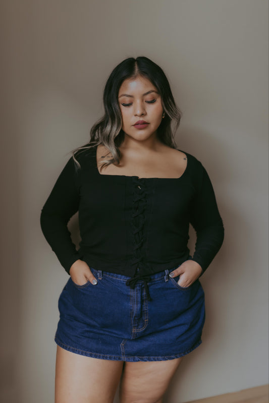 Top Débora negro