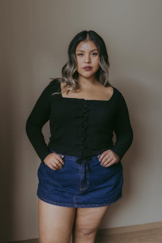 Top Débora negro